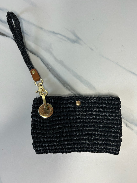Black Raffia Phone Wristlet