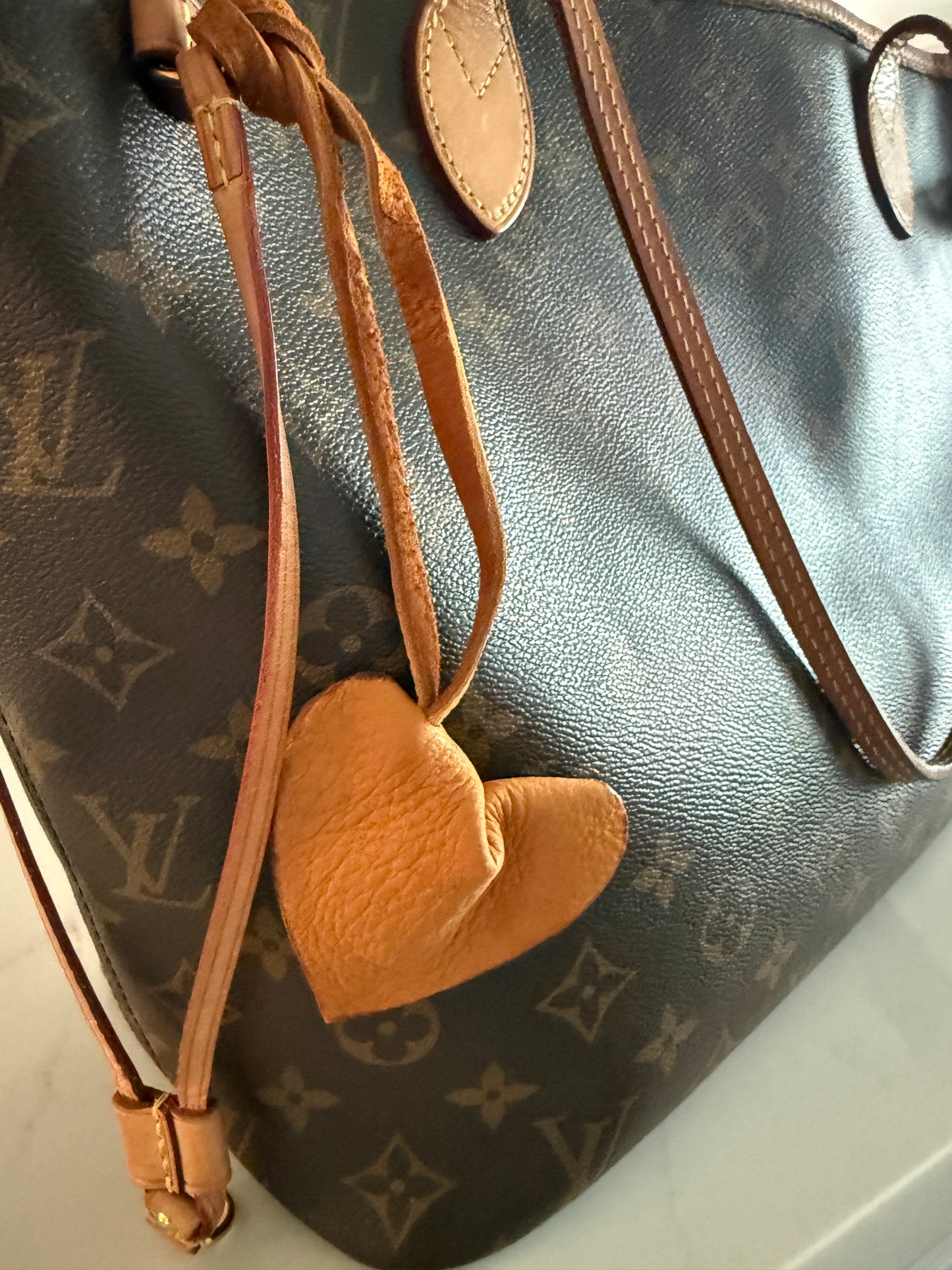Leather Heart Bag Charm