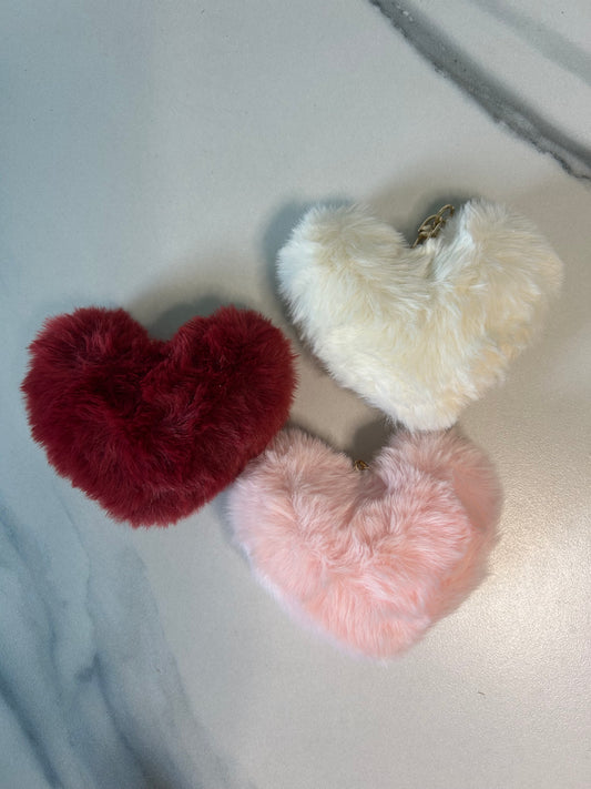 pup faux fur heart $10