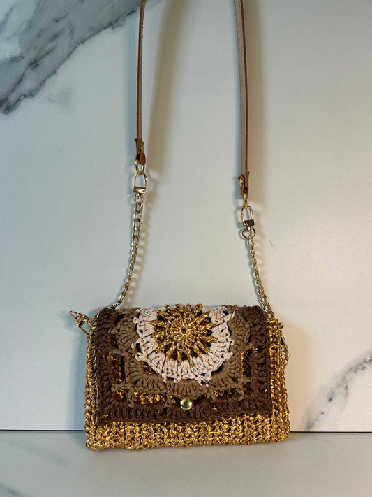 Gold Granny Square Pochette