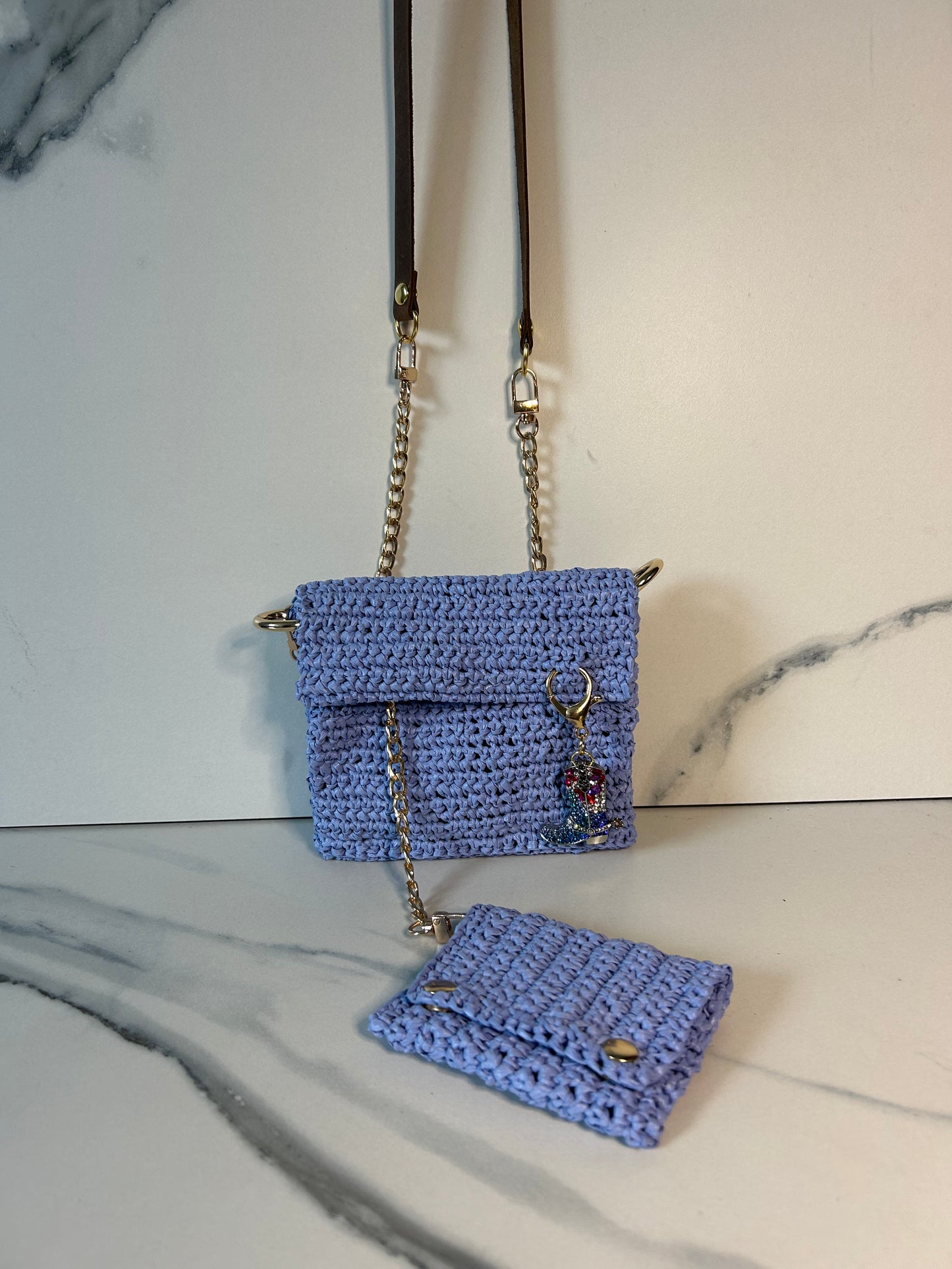 Jacaranda Blue Square Pochette Bag