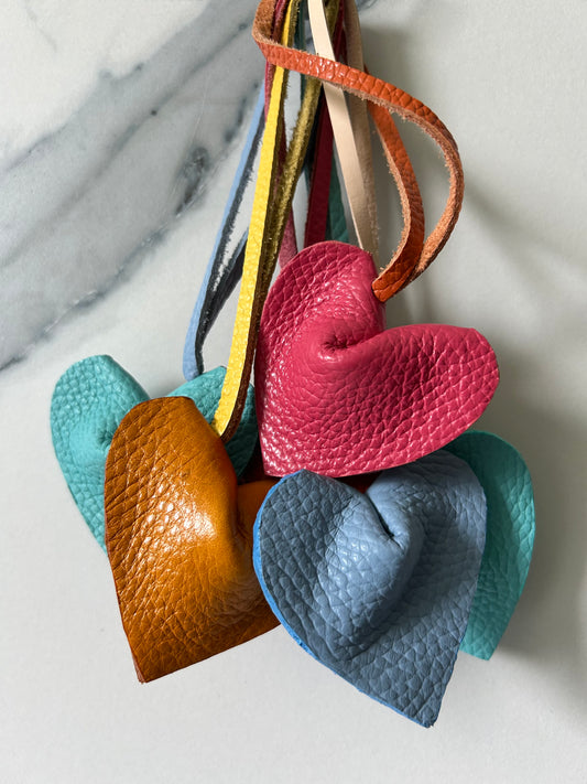 Leather Heart Bag Charm
