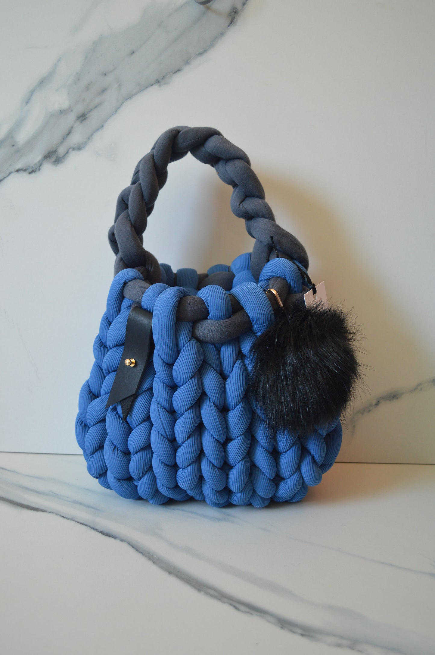Blue and Grey Medium Marshmallow Bag