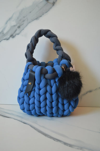 Blue and Grey Medium Marshmallow Bag