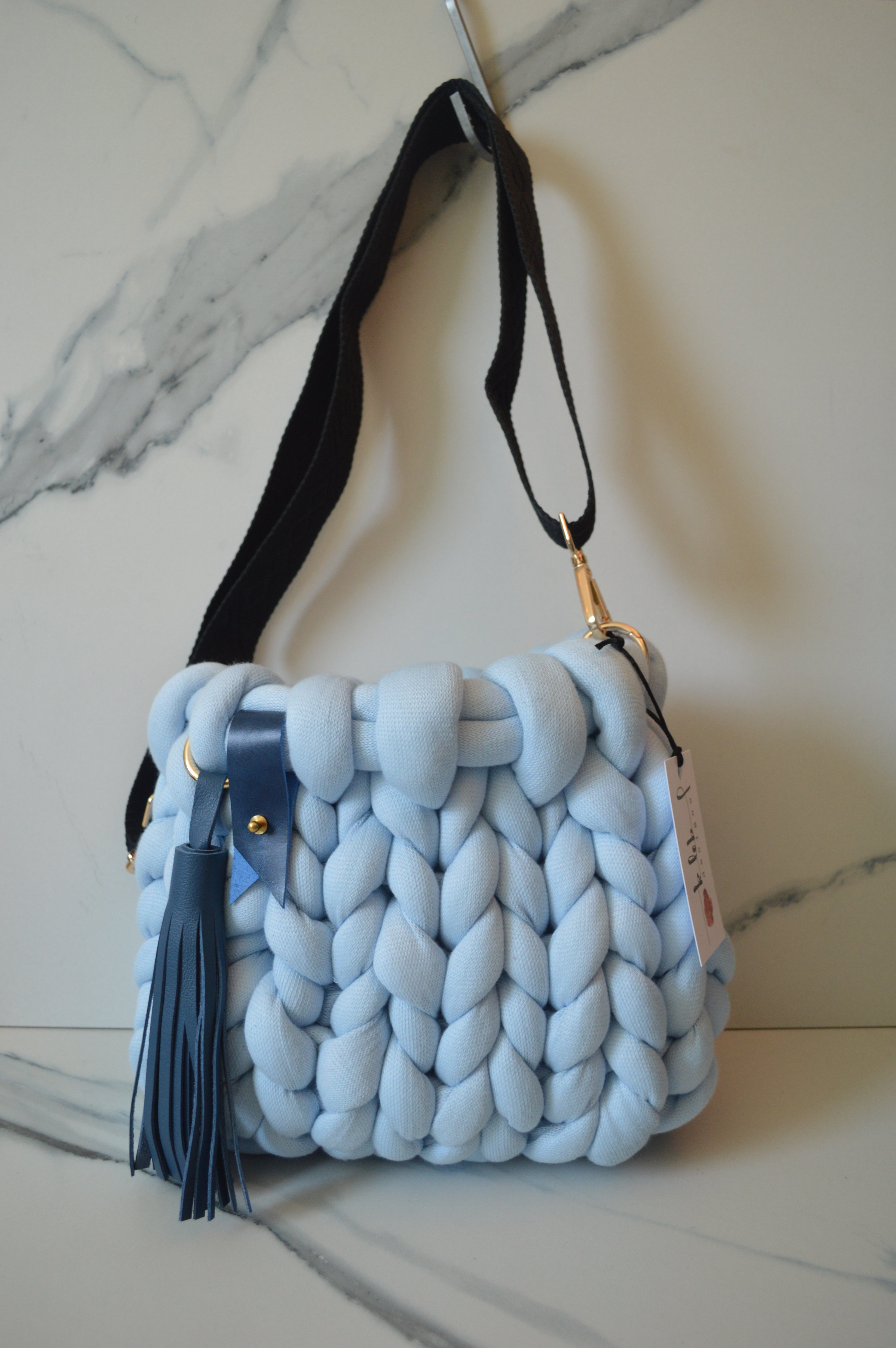 Ice Blue Medium Marshmallow Bag – Kate LeBoeuf Designs