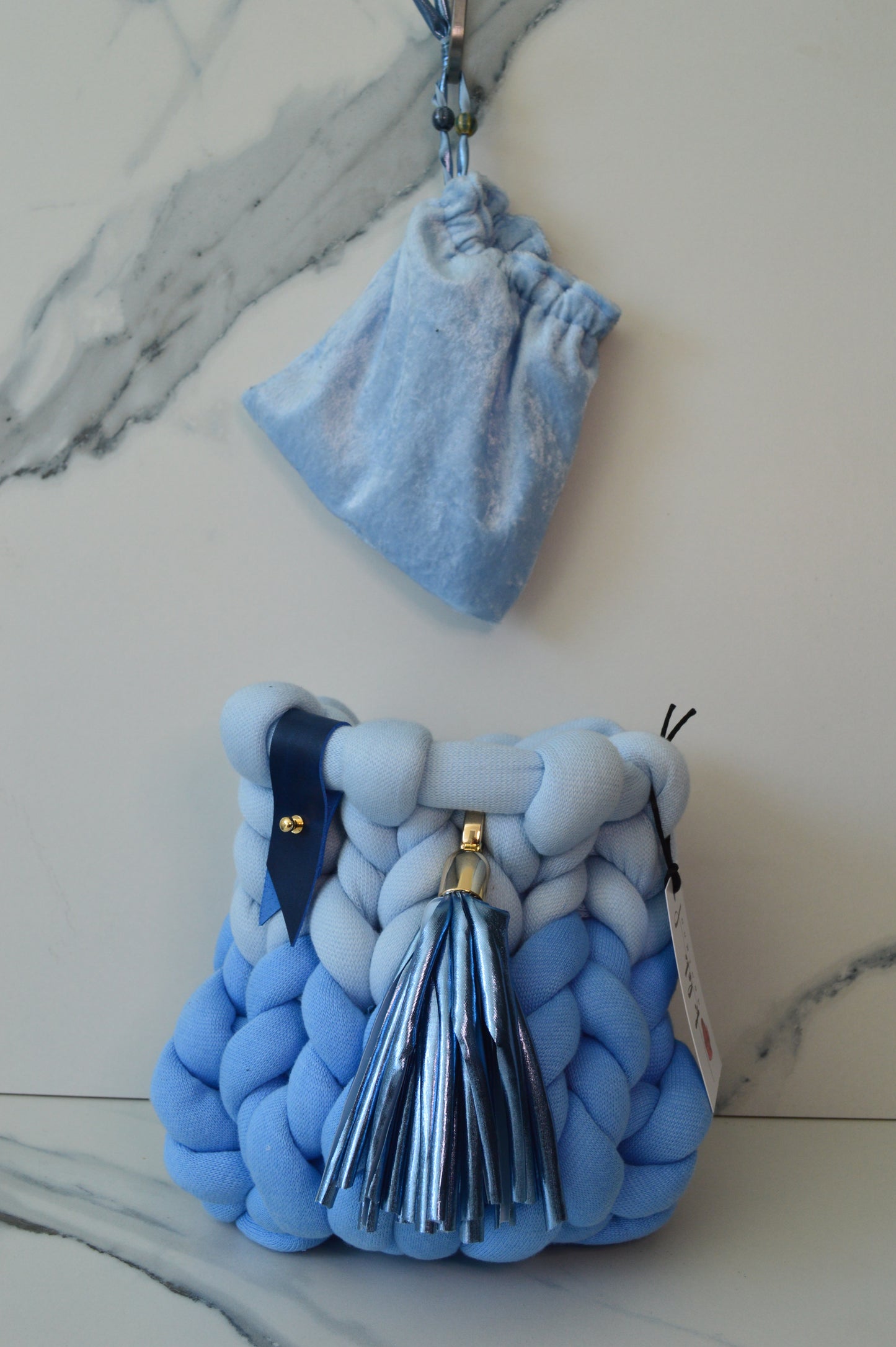 Two Tone Blue Small Marshmallow Bag
