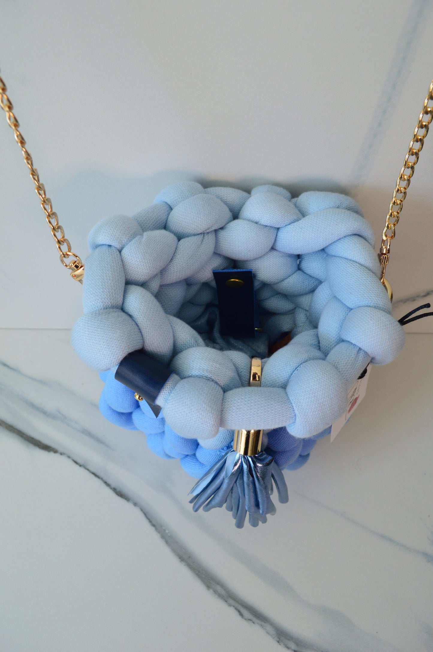 Two Tone Blue Small Marshmallow Bag