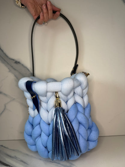 Two Tone Blue Small Marshmallow Bag