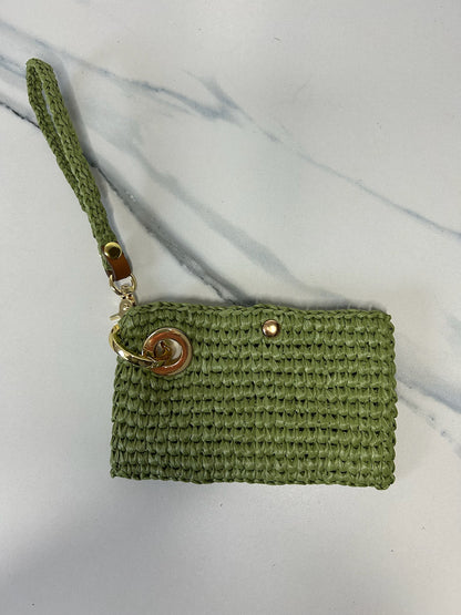Matcha Raffia Phone Wristlet