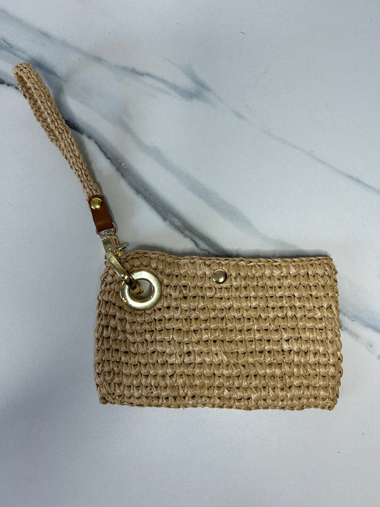 Natural Raffia Phone Wristlet