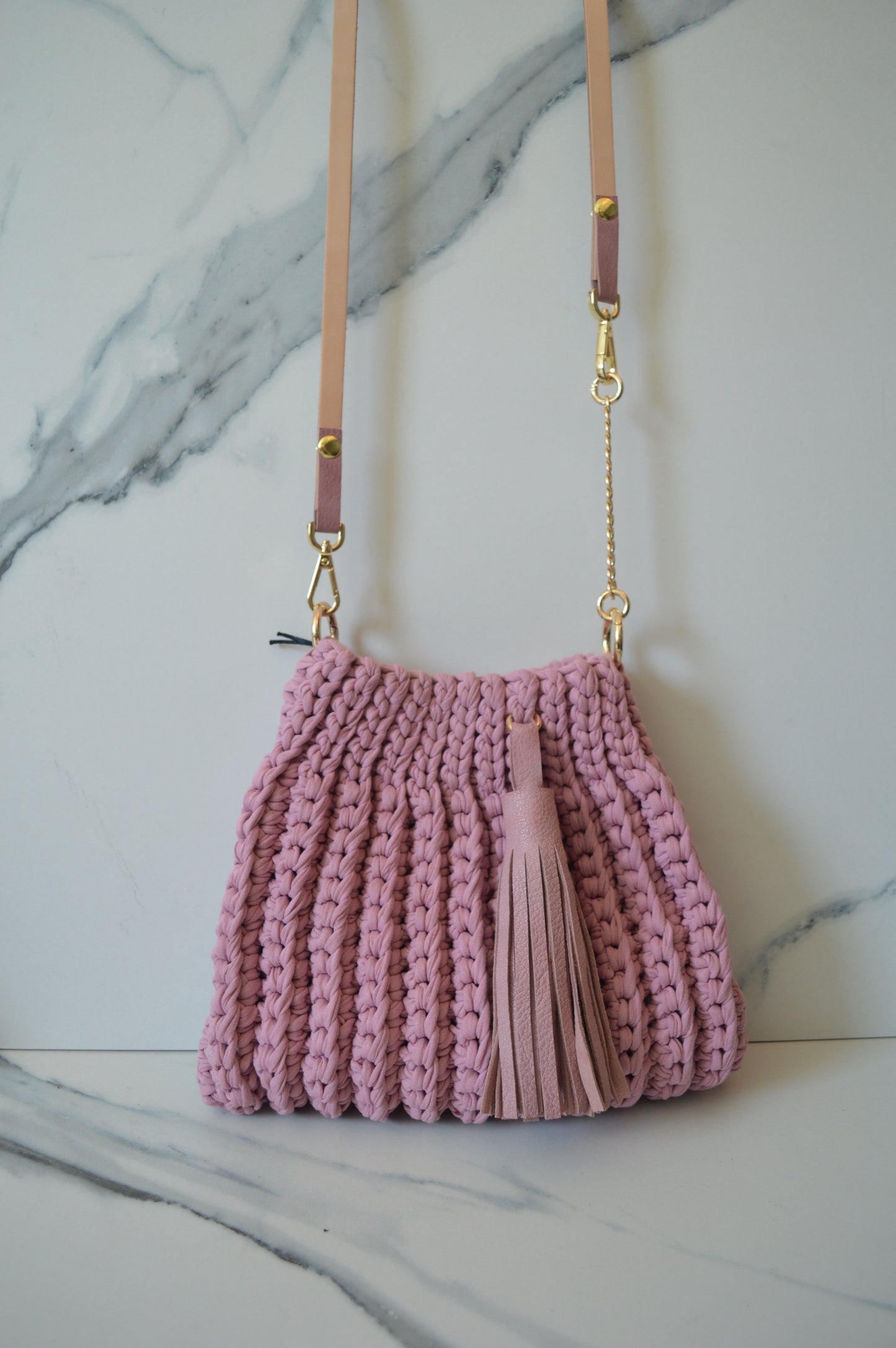 Rose Pink Waffle Bag