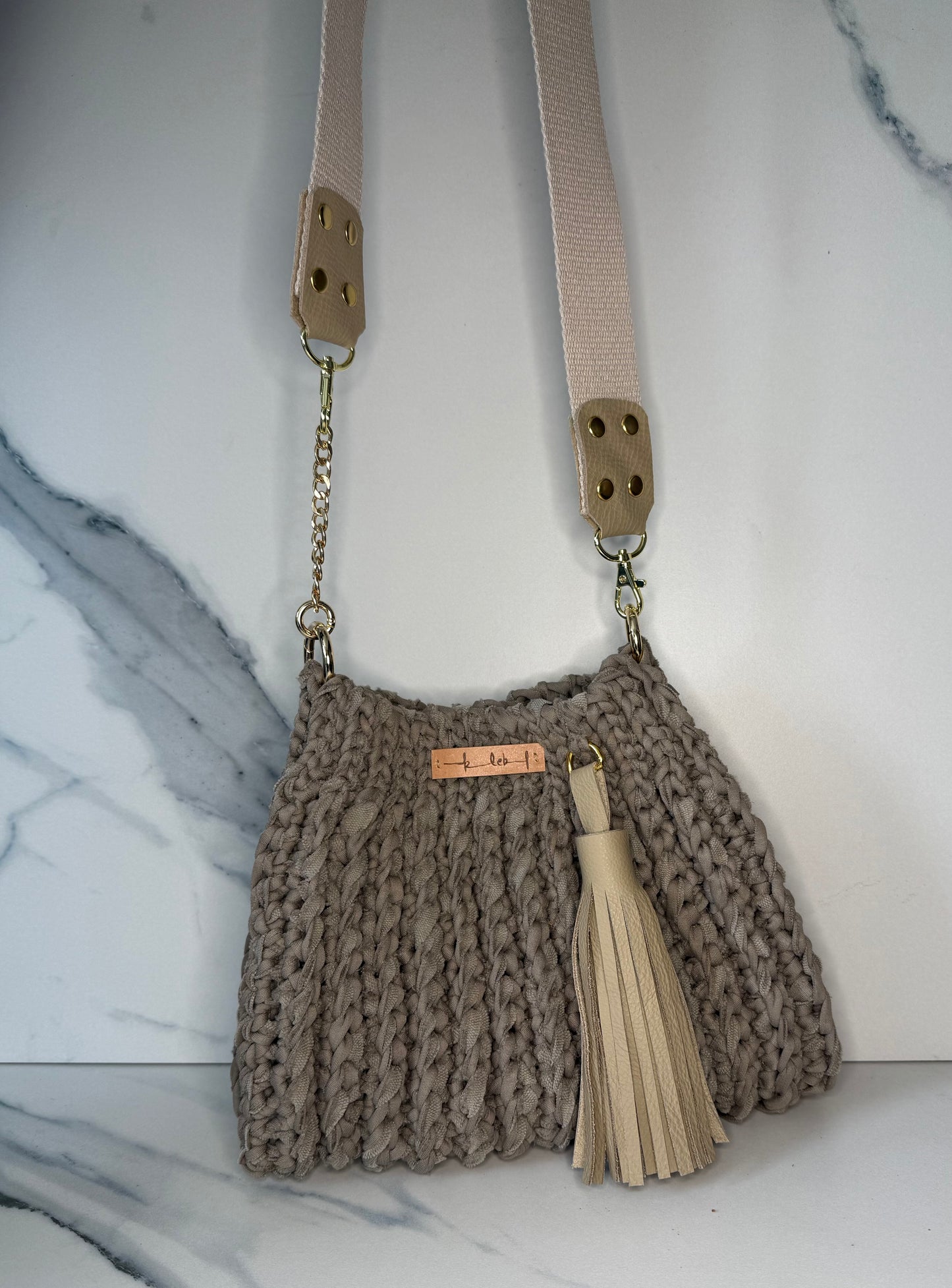 Taupe Waffle Bag