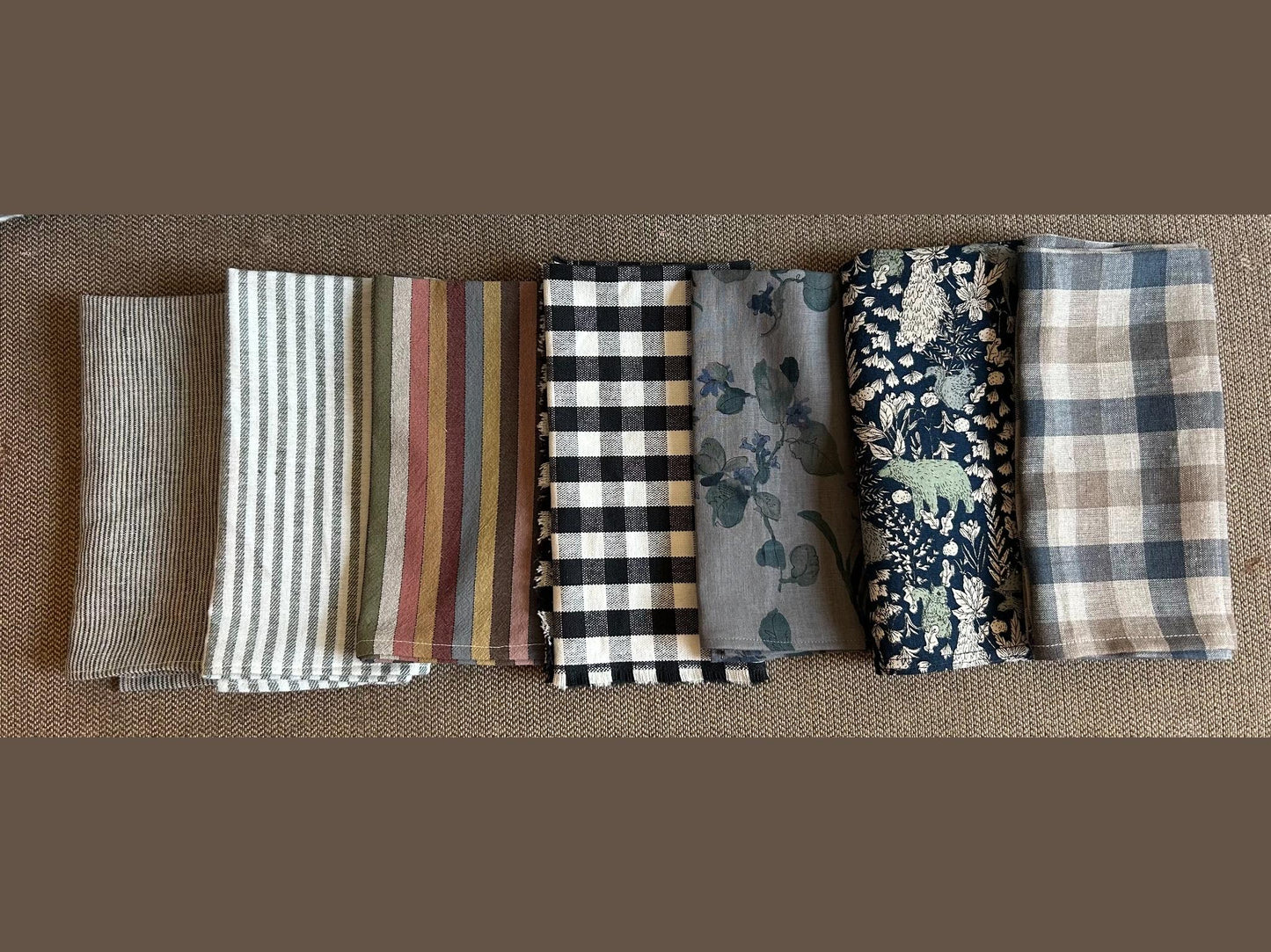 European Linen or Cotton Patterned Napkins