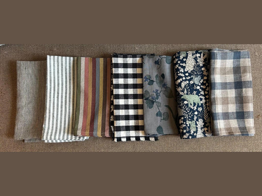 European Linen or Cotton Patterned Napkins